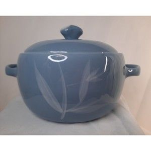 WINFIELD CHINA BLUE PACIFIC ROUND COVERED CASSEROLE *R2SI#3* Made in USA MCM